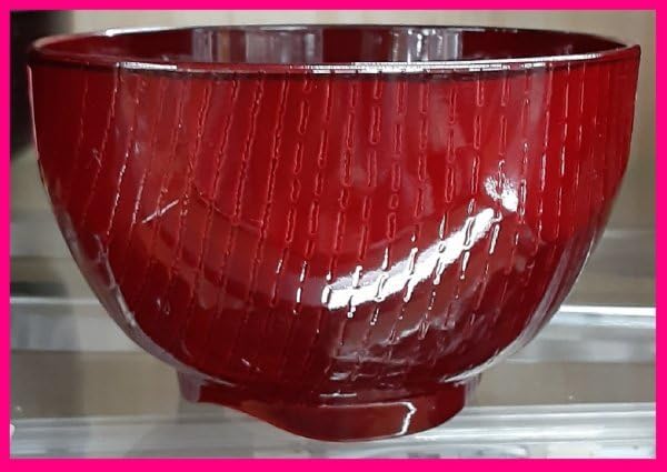 Amazon.co.jp:会津塗 :5個:日本製5客:お椀 漆器 「粗亀甲汁椀（赤赤溜